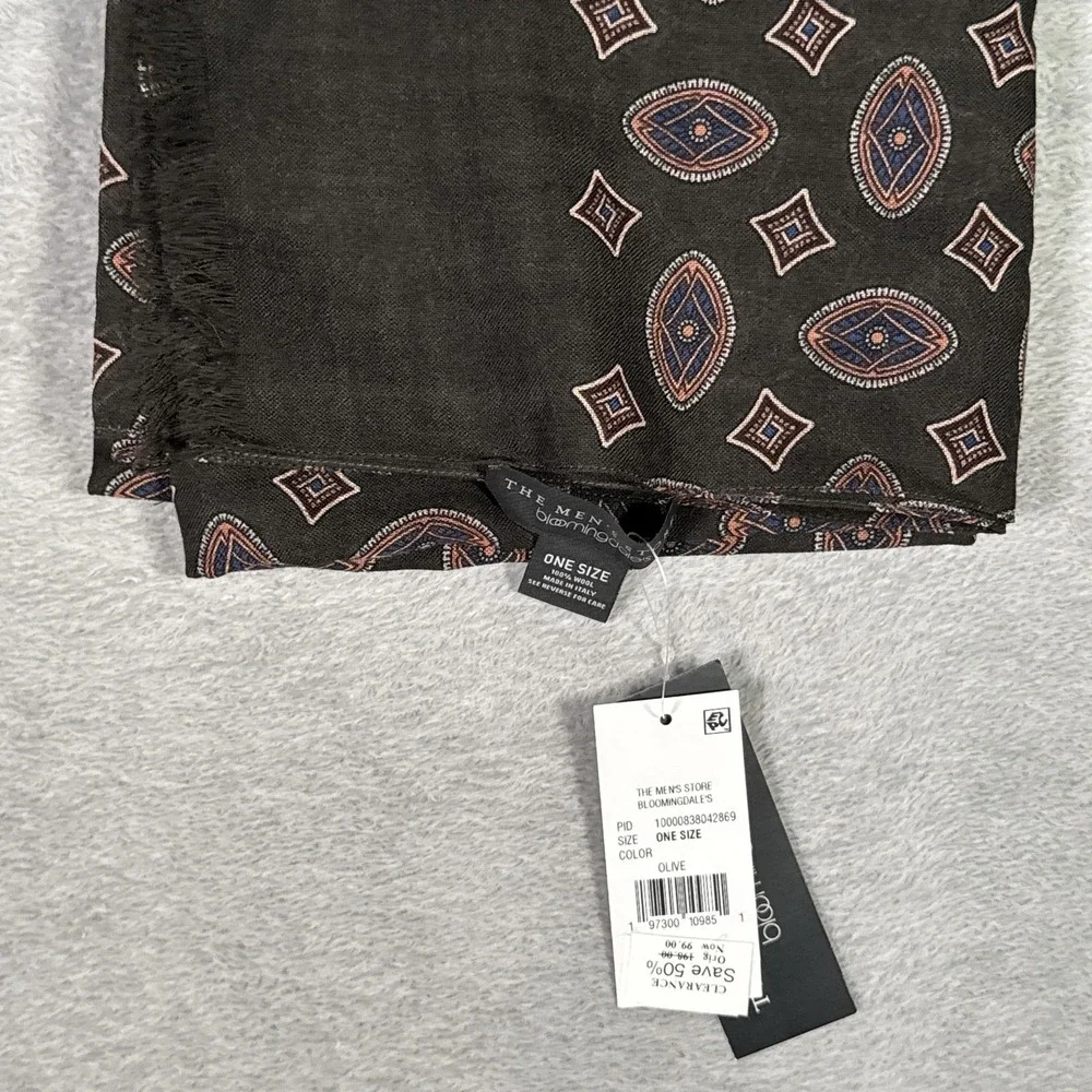 The Men's Store Bloomingdale's Scarf Mens Wool ManteroGeometric Made Italy